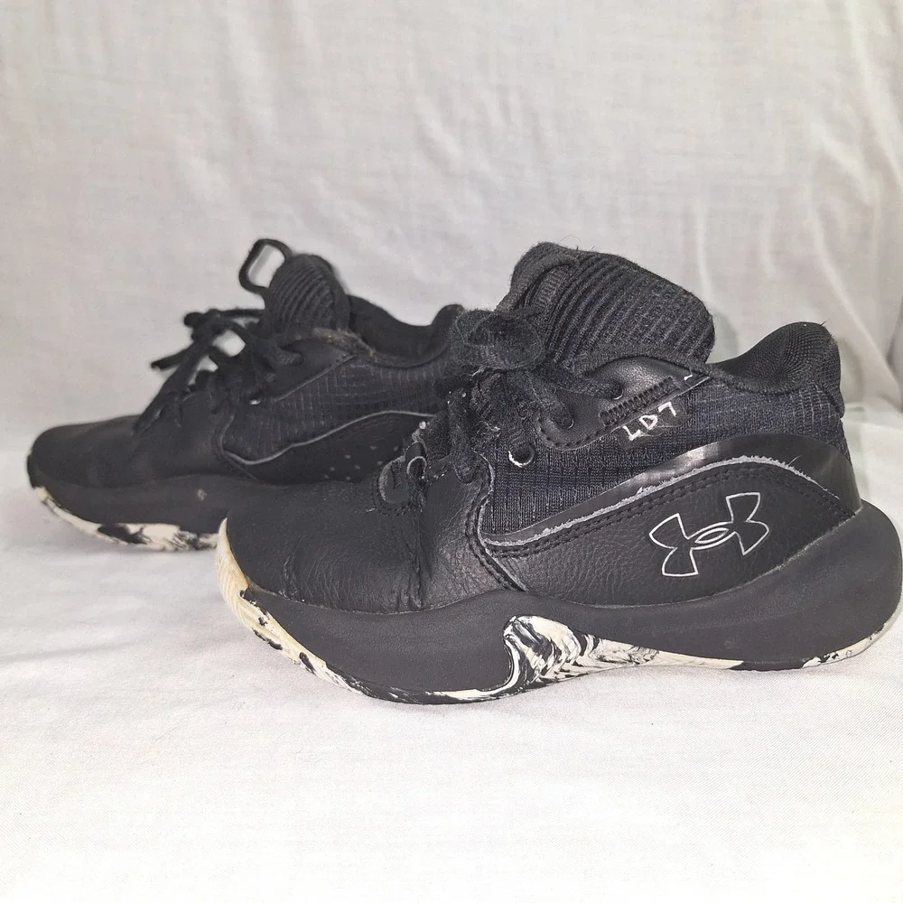 Under Armour Black 12K Basketball Shoes Jet '23 Kids 3028514-004 Lockdown 7 AP